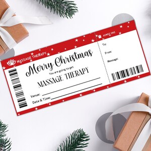 Certificat-cadeau de massothérapie personnalisé pour Noël, carte de chèque-cadeau surprise de spa de Noël pour la première fois maman, couple amis