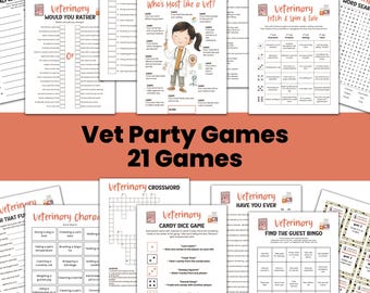 Lot de jeux de fête vétérinaires, jeux de fête de travail de la semaine technique vétérinaire, jeux de remise des diplômes d'une école vétérinaire, jeux de consolidation d'équipe du futur vétérinaire