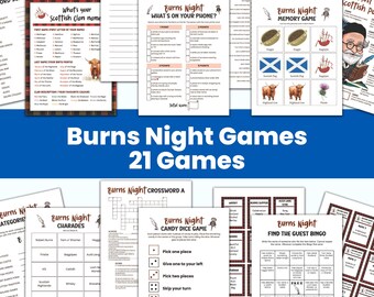 Burns Night Game Bundle, Burns Supper, Scottish Party, Family Game Night, Office Party Games, Team Building Games, Icebreaker Games