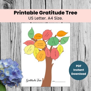 Gratitude Tree Printable Template, Gratitude Tree Leaves Craft, Thankful Tree for Office, Thankful Activities for Kids, Fun Thanksgiving