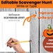 Printable Halloween Scavenger Hunt for Kids, Halloween Party Game ...