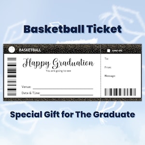 Graduation Custom Basketball Ticket Geschenk Coupon Vorlage, Basketball Geschenke für Freund Graduierung, Grad Geschenk für Ihn, Glückwünsche Geschenk