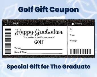 Personalized Graduation Golf Gift Certificate, Boy Graduation Gift For Golf Lover, Golf Gift For Men, Congratulations Gift