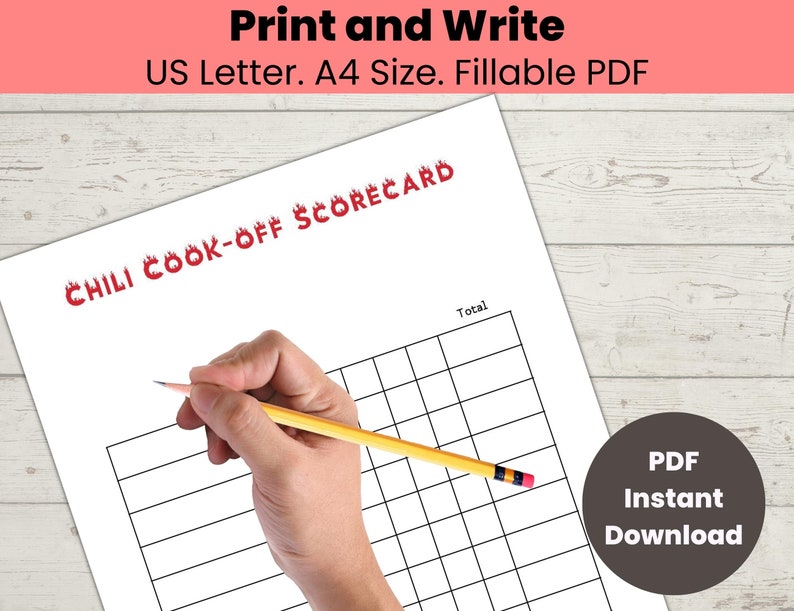 Chili Cook off Score Card Chili - Il 794xN.5247808838 Cbof 