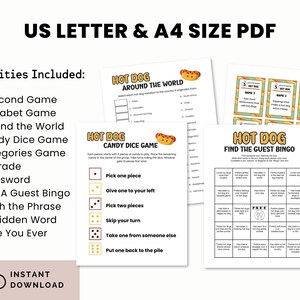 Hot Dog Party Games Bundle National Hot Dog Day Food Truck Theme Hot Dog Party Games Bundle National Hot Dog Day Food Truck Theme