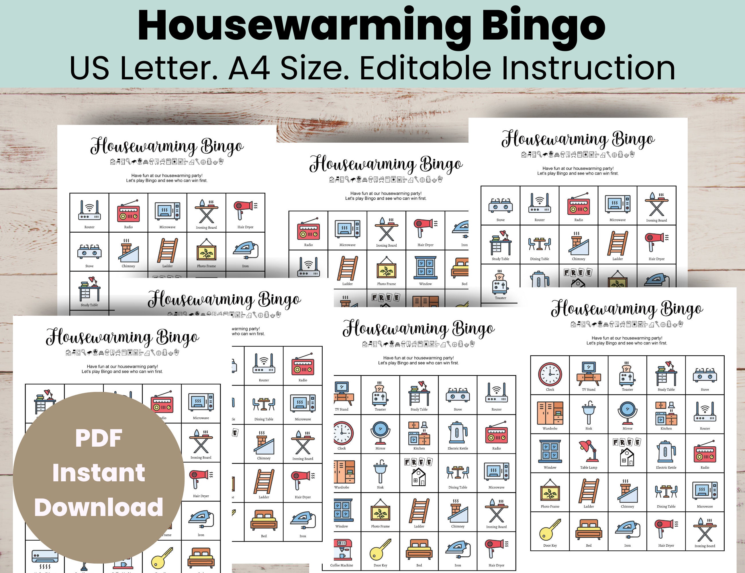 Housewarming Bingo for Housewarming Party, House Warming Game - Etsy