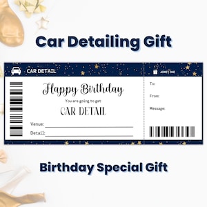 Auto Detail Geschenk Coupon Vorlage, personalisierte alles Gute zum Geburtstag Auto Detailing Geschenkgutschein, Auto Liebhaber Geschenk für Auto Kerl, Last Minute Geschenke