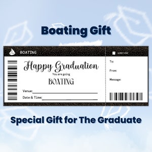 Abschluss Boating Geschenk Coupon Vorlage, Abschluss Geschenk für Ihn, High School, Freund, Bonus Tochter Abschlussgeschenk, Überraschungsreise Ticket