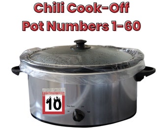 Chili Cook Off Pot Number Label Printable, Cooking Contest Prep, Fire Number Sign for Table, Place Card Template Editable