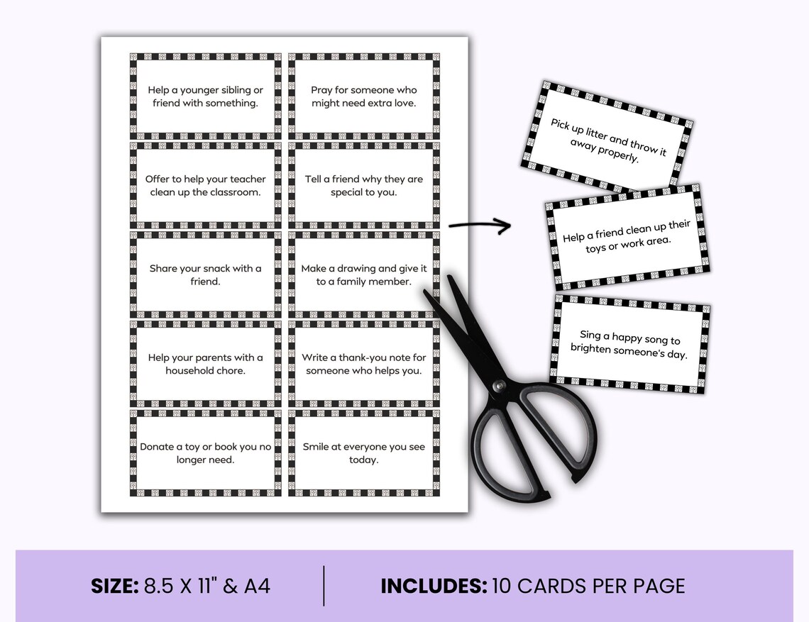 40 Day Random Acts of Kindness for Lent Activities for Kids, Catholic ...