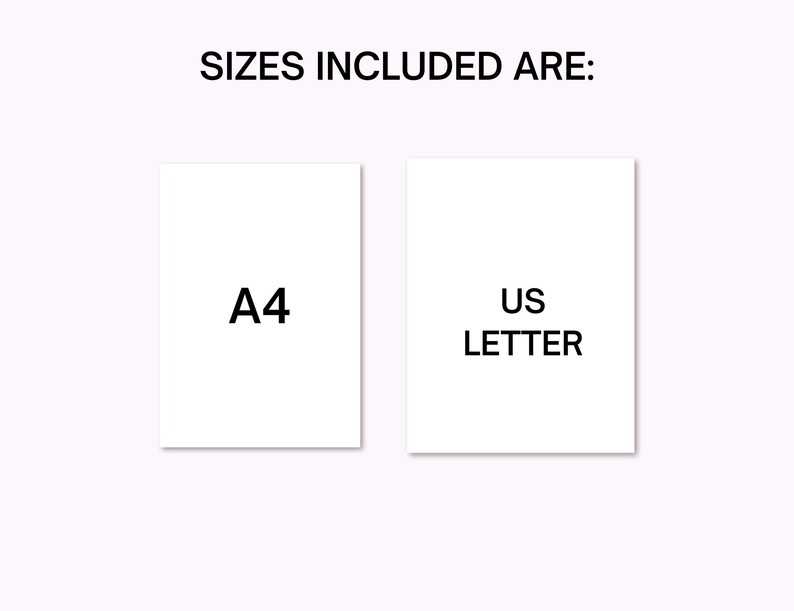Puede incluir: Imagen que muestra dos rect&aacute;ngulos blancos con texto negro. El texto en el rect&aacute;ngulo izquierdo dice "A4" y el texto en el rect&aacute;ngulo derecho dice "US LETTER".