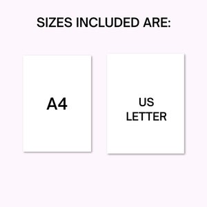 May include: Image showing two white rectangles with black text. The text on the left rectangle says "A4" and the text on the right rectangle says "US LETTER".