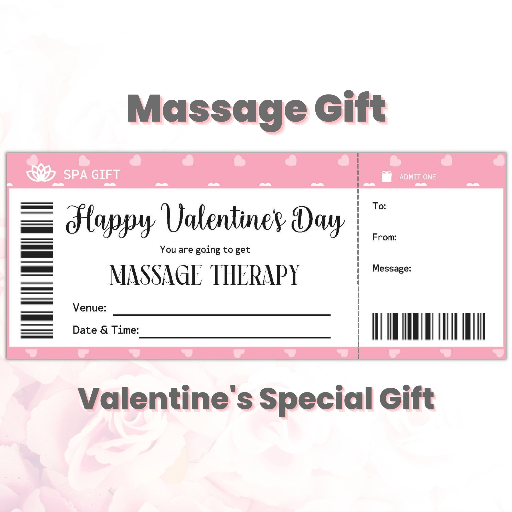 Personalized Valentines Day Massage Therapy Gift Certificate Template ...