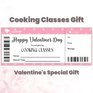 Personalisierte Valentinstag-Kochkurs-Geschenkgutschein-Vorlage bearbeitbar, Kochgutschein-Geschenkkarte für Kochliebhaber, Galentines Day