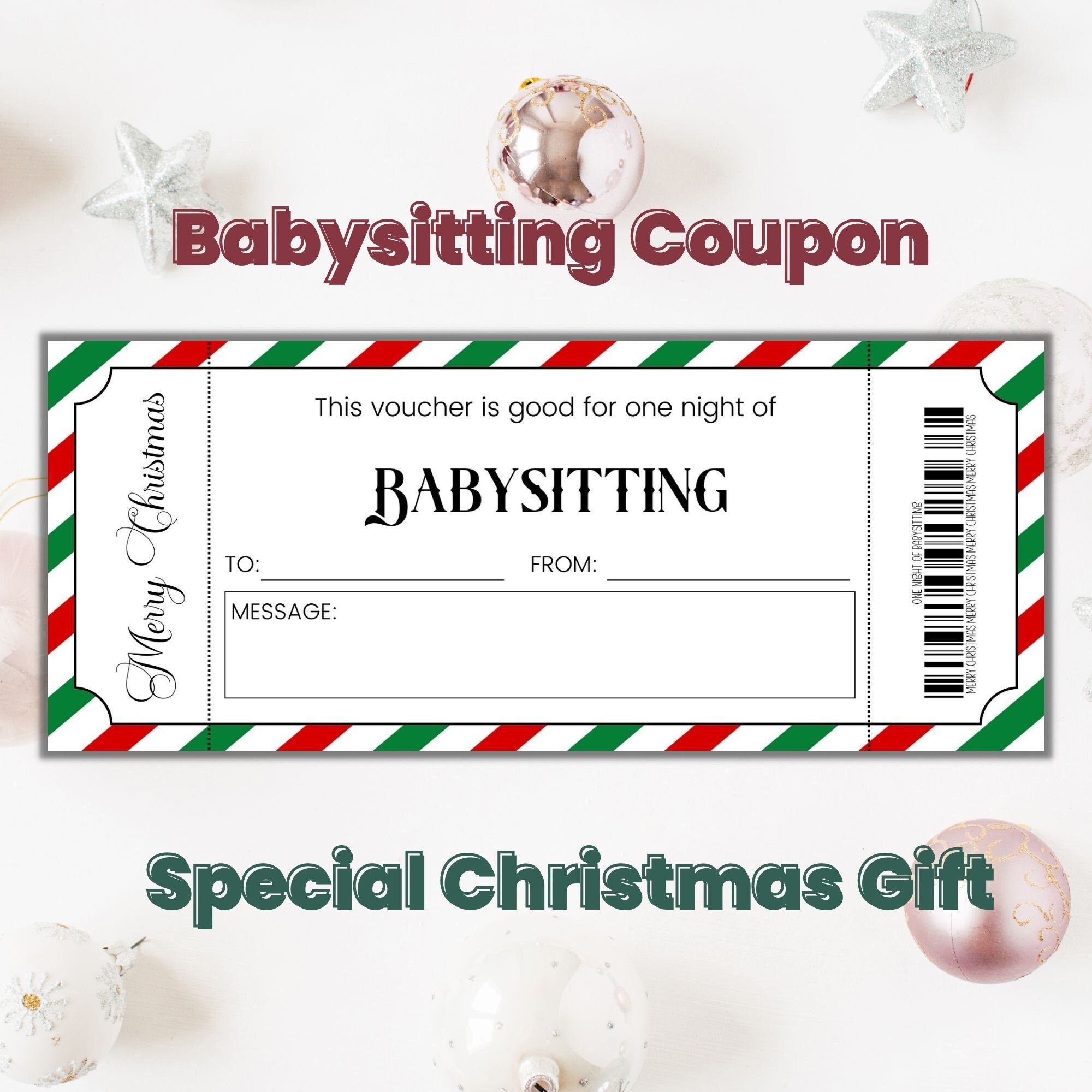 Babysitting Gift Certificate Template