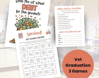 Vet Med School Afstuderen Party Games, Future Veterinarian 3 Games, Survived Bingo, Toekomstvoorspelling en afstudeeradvies, Raad de schuld