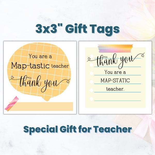 Geography Teacher Appreciation Gift Tags Printable, Thank You Note Template For Teacher, Retired Teacher Gift From Class, Teacher Gift Ideas