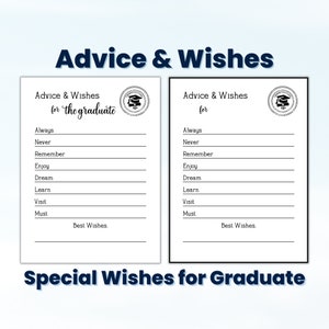 Graduation Well Wishes and Advice Cards Editable Printable, Grad Words of Wisdom, Well Wishes for graduate, Grad Party Games