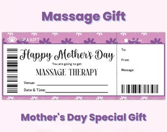 Mothers Day Massage Therapy Gift Coupon Template, Personalized Mothers Day Gift Certificate, Grammy Gifts From Grandkids, Stepmom Gift