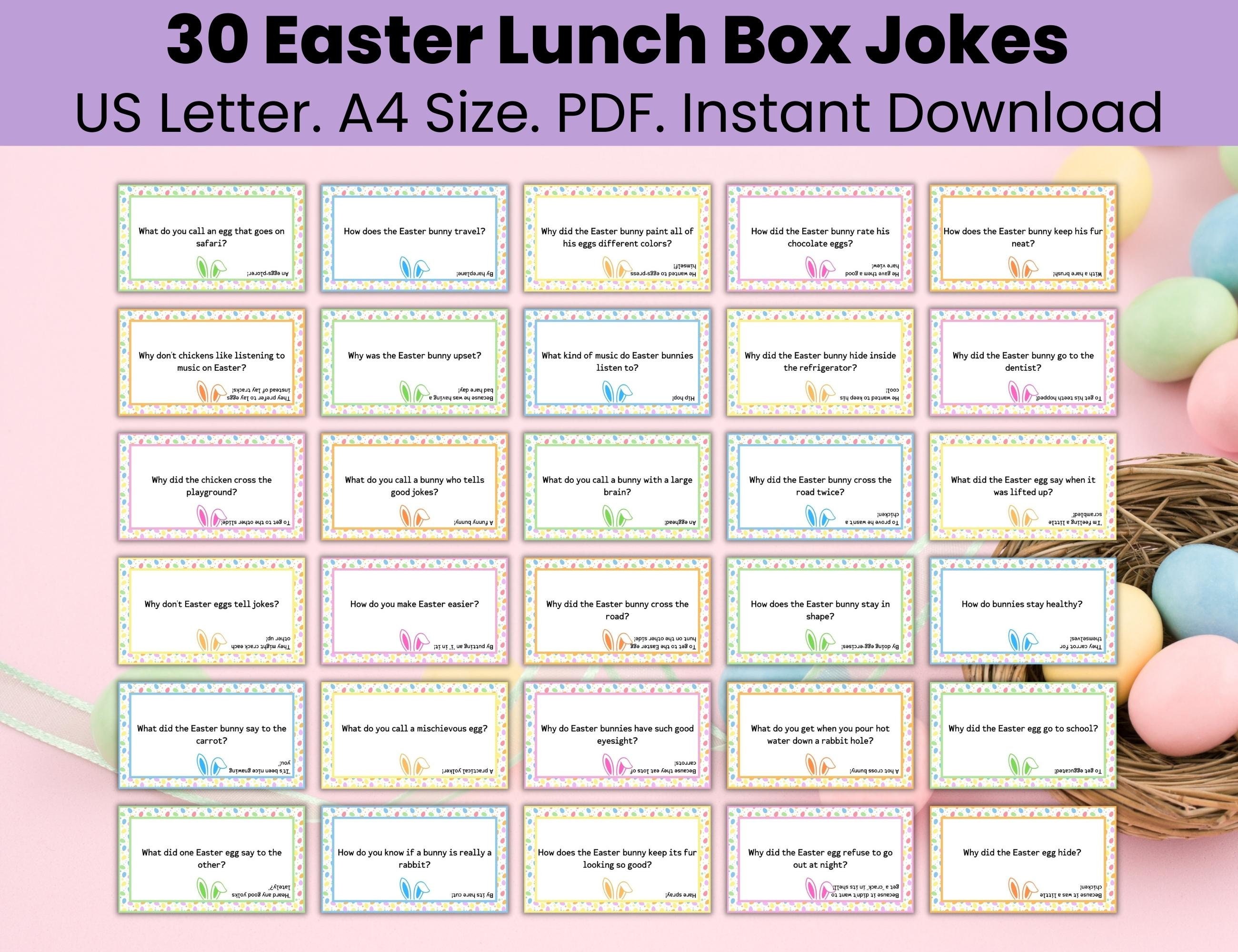 Easter Lunch Box Jokes for Kids, Lunch Box Notes, Kids Lunchbox Notes ...