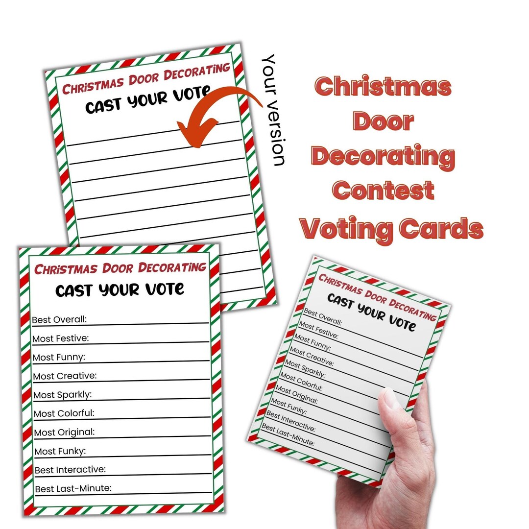Christmas Door Decorating Contest Ballot Template, Christmas Door