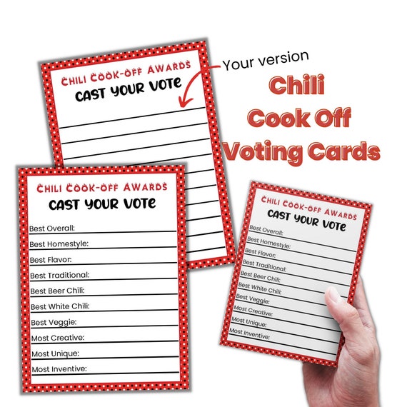 Chili Cook Off Contest Ballot Box With 50 Pcs Voting Cards And 3