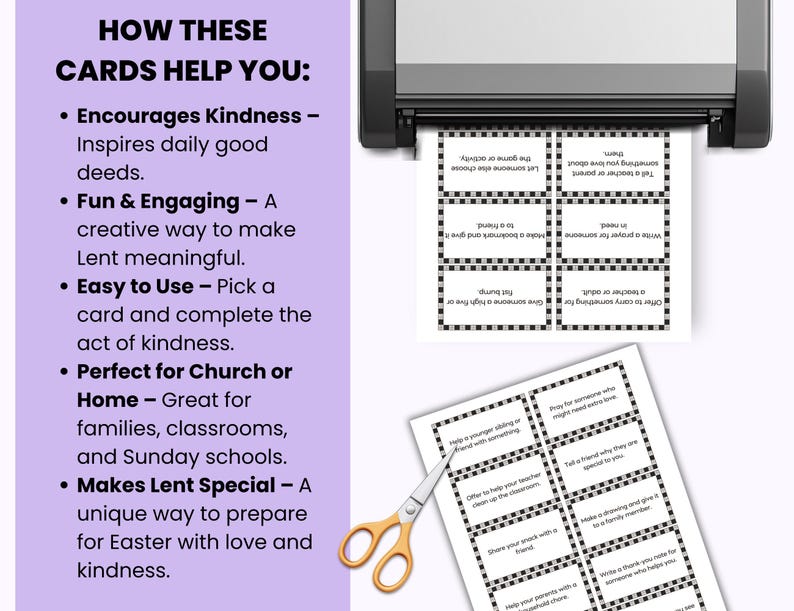 40 Day Random Acts of Kindness for Lent Activities for Kids, Catholic ...