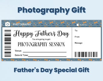 Father's Day Photo Session Gift Certificate, Photography Gift Voucher, Meaningful Dad Gift From Kids,  First Time Dad Gift, Bonus Dad Gift