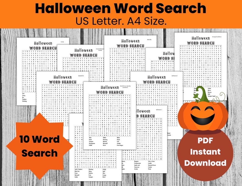 Printable Halloween Word Search Puzzle, Halloween Party Game Ideas ...