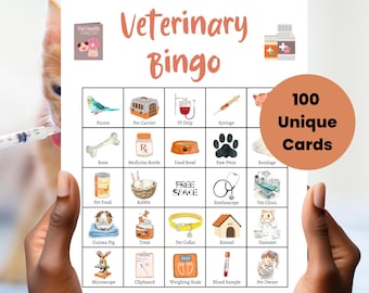 Veterinaire bingo, Vet Tech Week Games, Veterinary Medicine Team Appreciation Veterinary Bingo, Vet School Party Game, Career Day, Vet Student