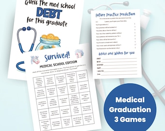 Medische School Afstudeerfeestspelletjes, Afstudeerbingo, Afstudeeradvies, Toekomstvoorspelling, Raadspel, Toekomstige nieuwe Doctor Grad-feestje