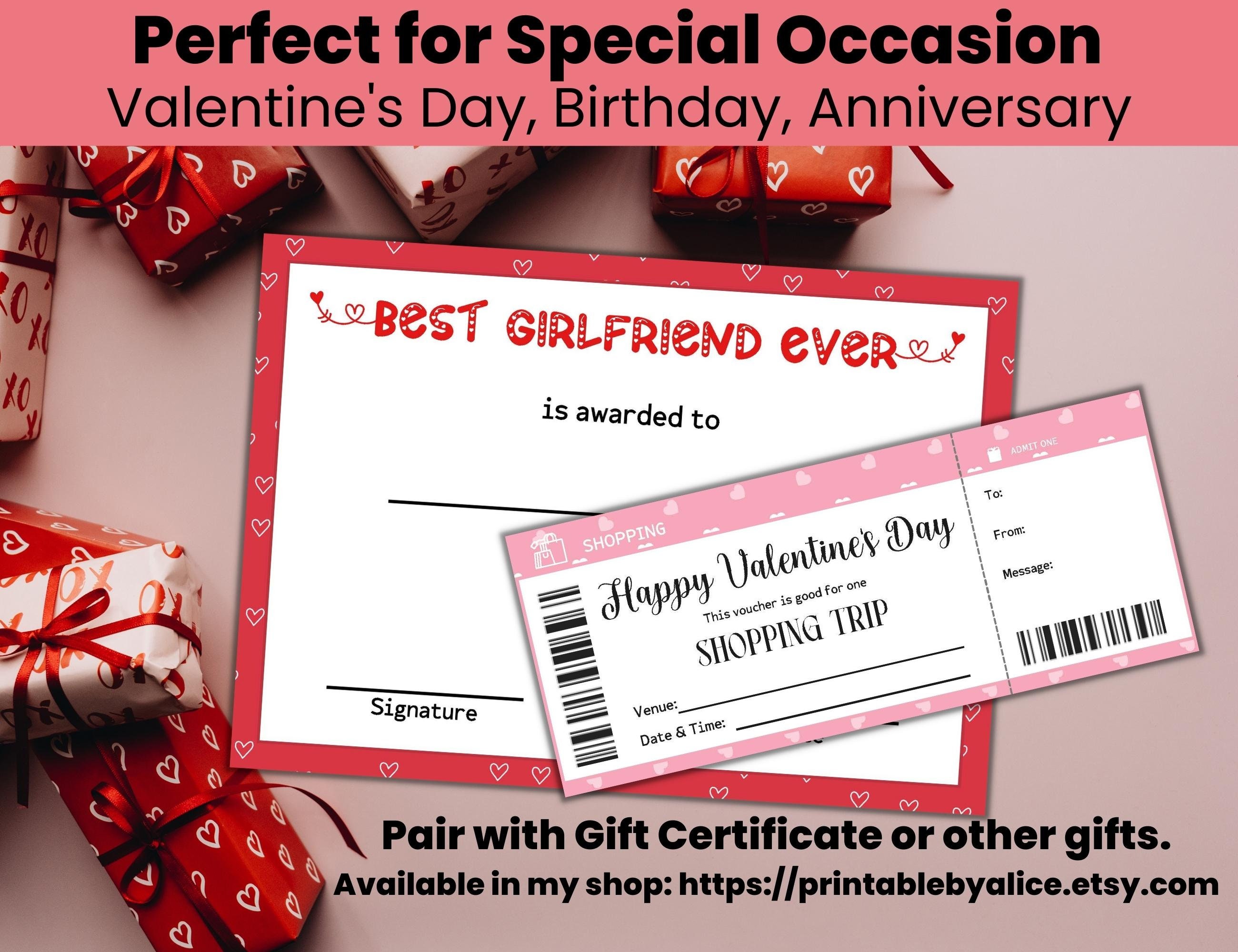Best Girlfriend Ever Award Certificate Personalized Love Certificate Best Girlfriend Ever Award Certificate Personalized Love Certificate