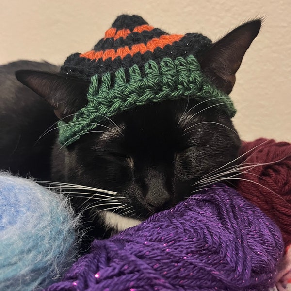 Patrón de ganchillo de sombrero de gato cada vez más inspirado