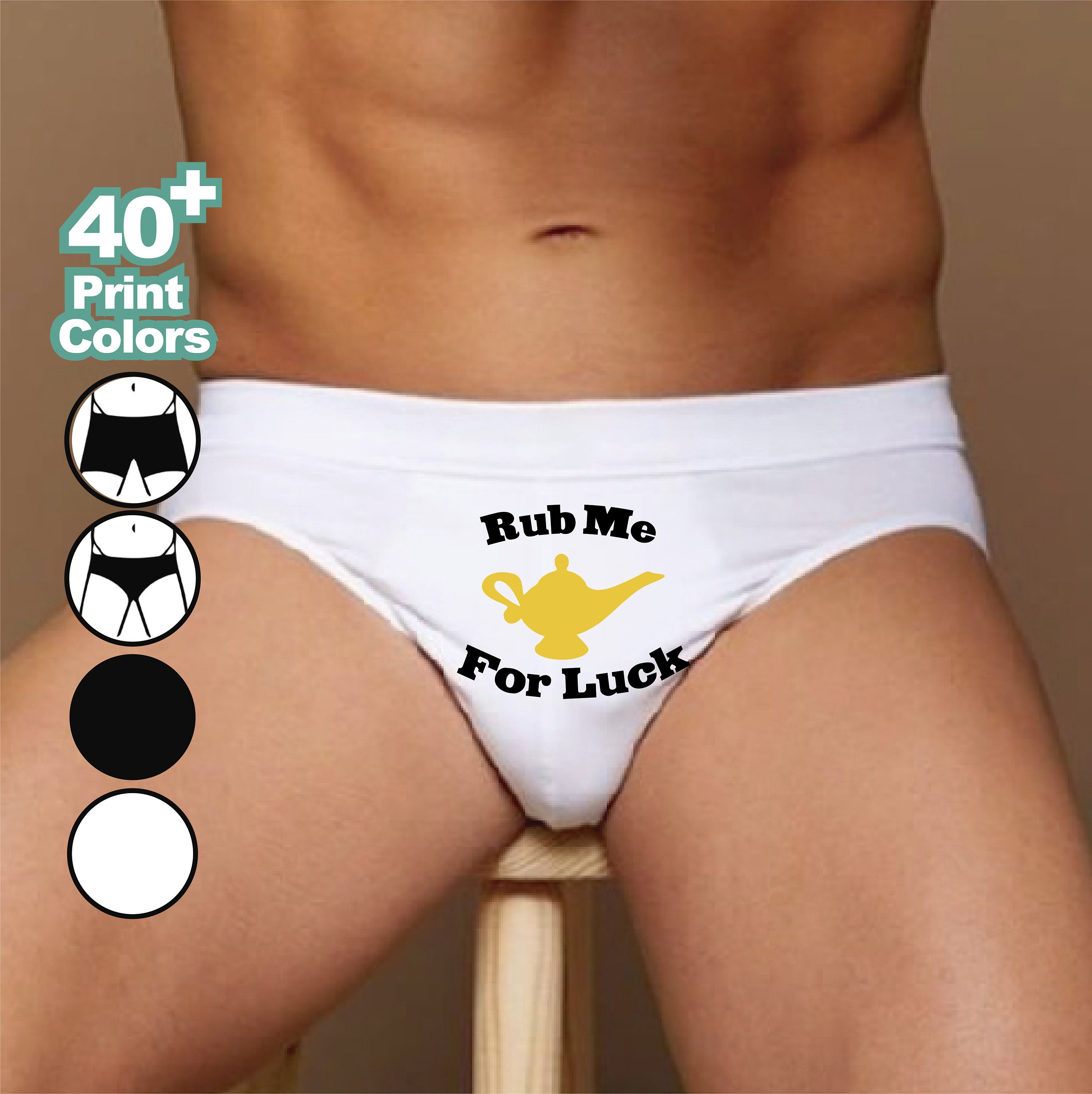 Rub Me for Luck Boxers, Briefs , Husband Underwear Gift, Rub Briefs, Lamp  Boxers, Custom Men Underwear Funny Adult Saying Undies Rub My Lamp 