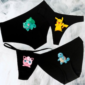 Pokémon Panties, Pikachu, Bulbasaur, Charmander, Squirtle, Giglipuff Girlfriend Christmas gift long distance, Pokémon lingerie