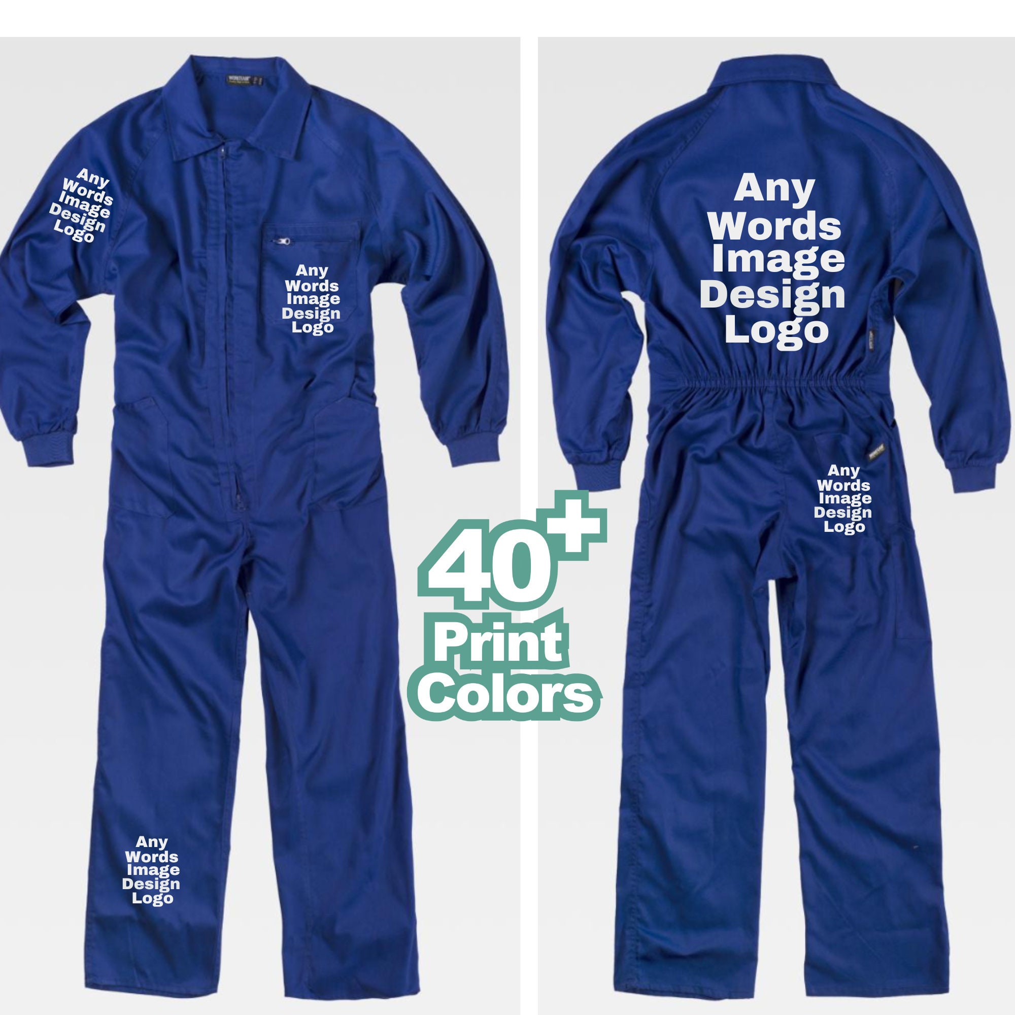 Royal Work Coverall, Personalized Coveralls, Custom Women's Coveralls