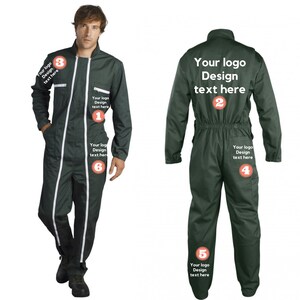 Custom Work Coverall Your Words Text Logo or Design Printed - Etsy