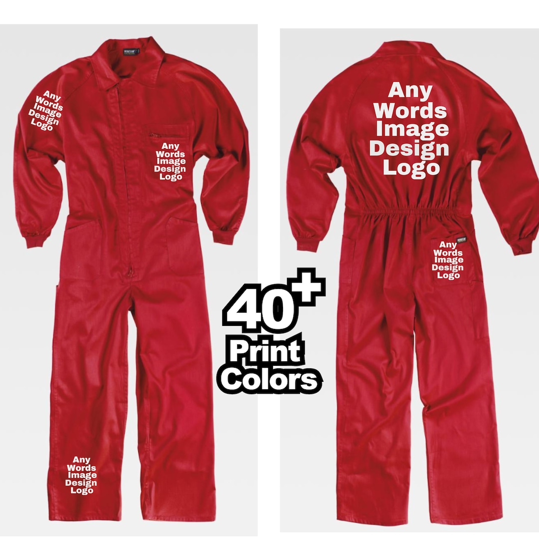 Red Work Jumpsuit, Personalized Racing Coveralls, Custom Women's