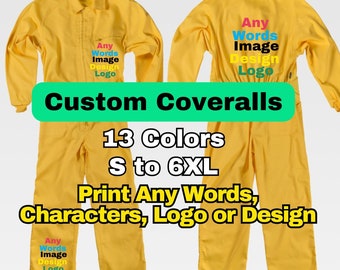 Custom Yellow Work Coverall, Personalized coveralls, women's coveralls, men's Garden jumpsuit, Boiler suit Unisex design, Cosplay Jumpsuit