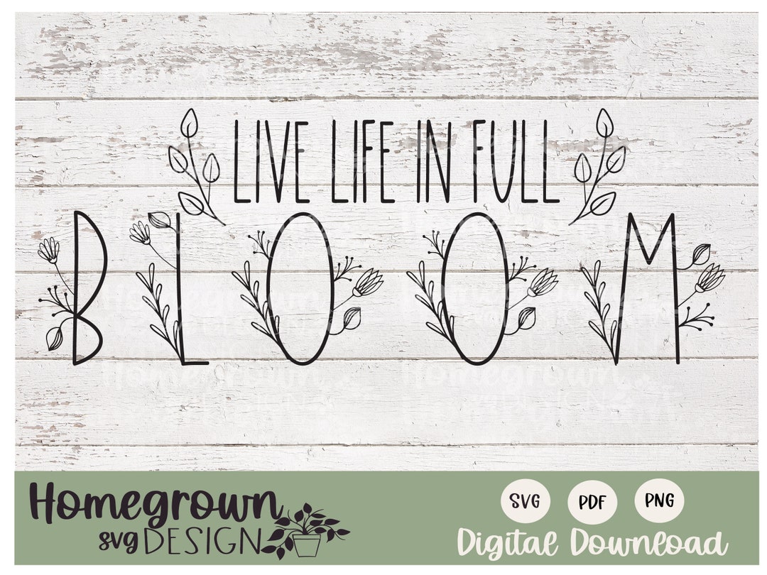 Live Life in Full Bloom SVG - Boho SVG - Boho Sign Design ...
