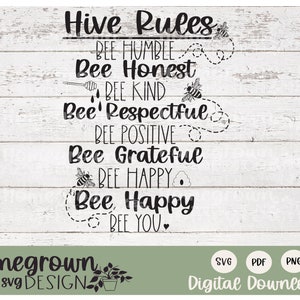 Hive Rules Family SVG - Classroom Rules SVG - Honey Bee SVG - Hive Rules Sign Supply - Cricut Cut File - Honey Bee Design - Digitale Download