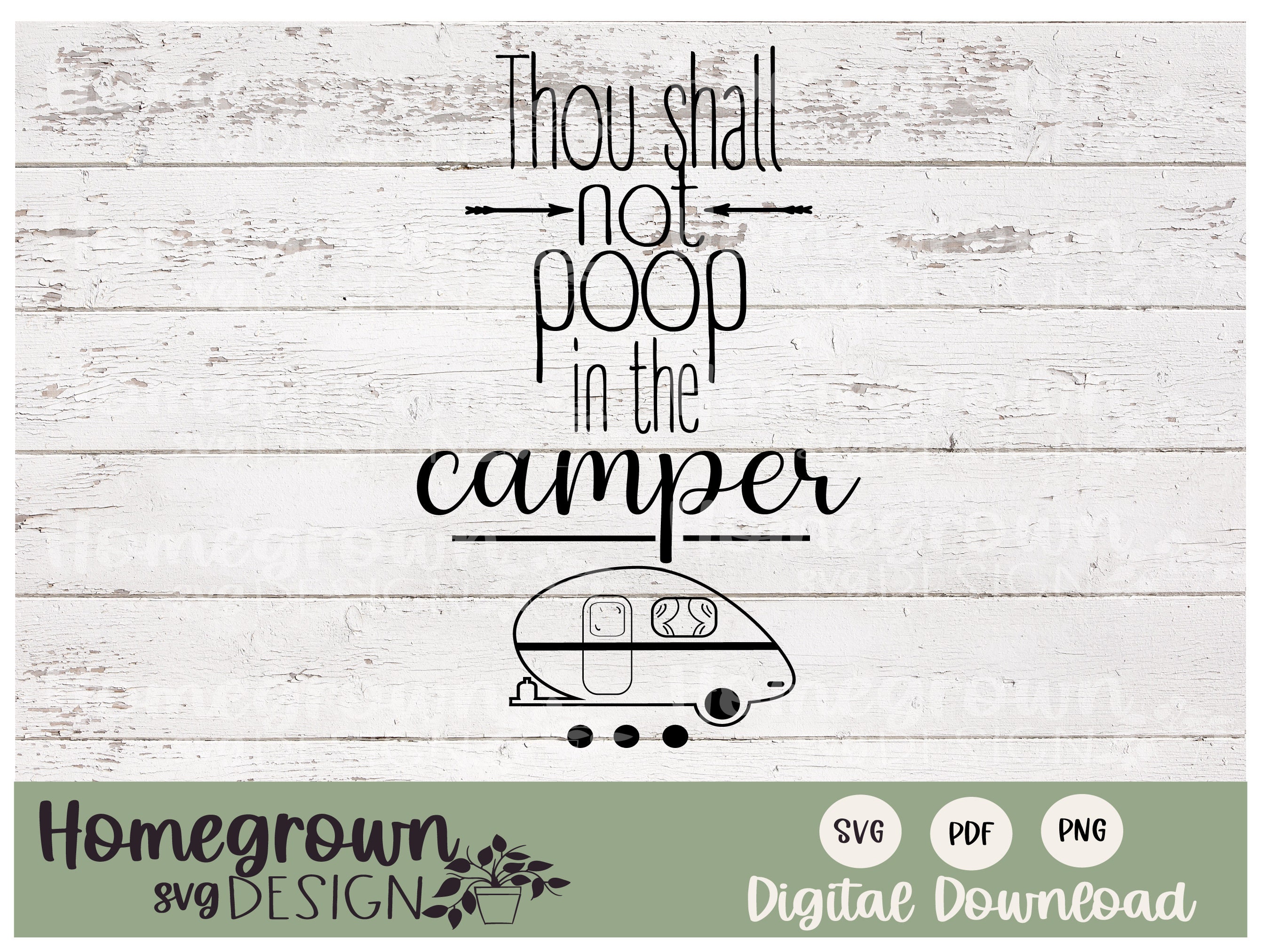 Thou Shall Not Poop in the Camper SVG Bathroom Humor Design Bathroom