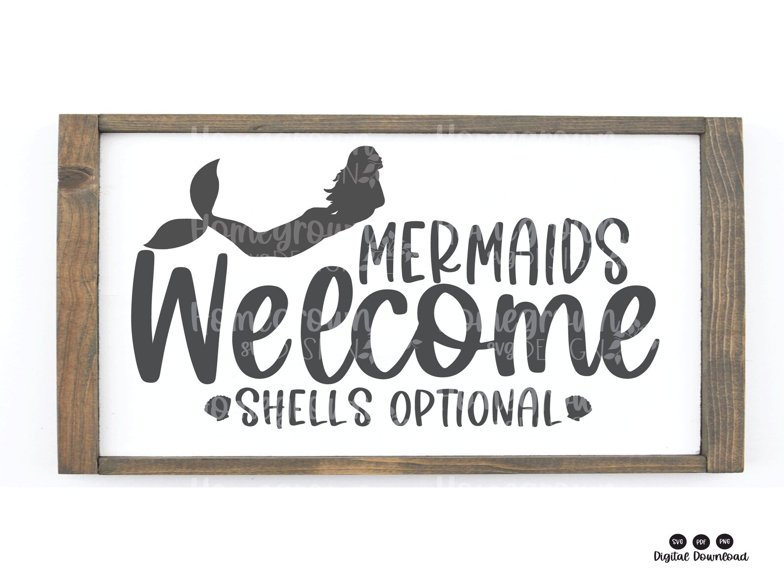 Mermaids Welcome Shells Optional SVG - Mermaid Sign - Mermaid Nautical ...