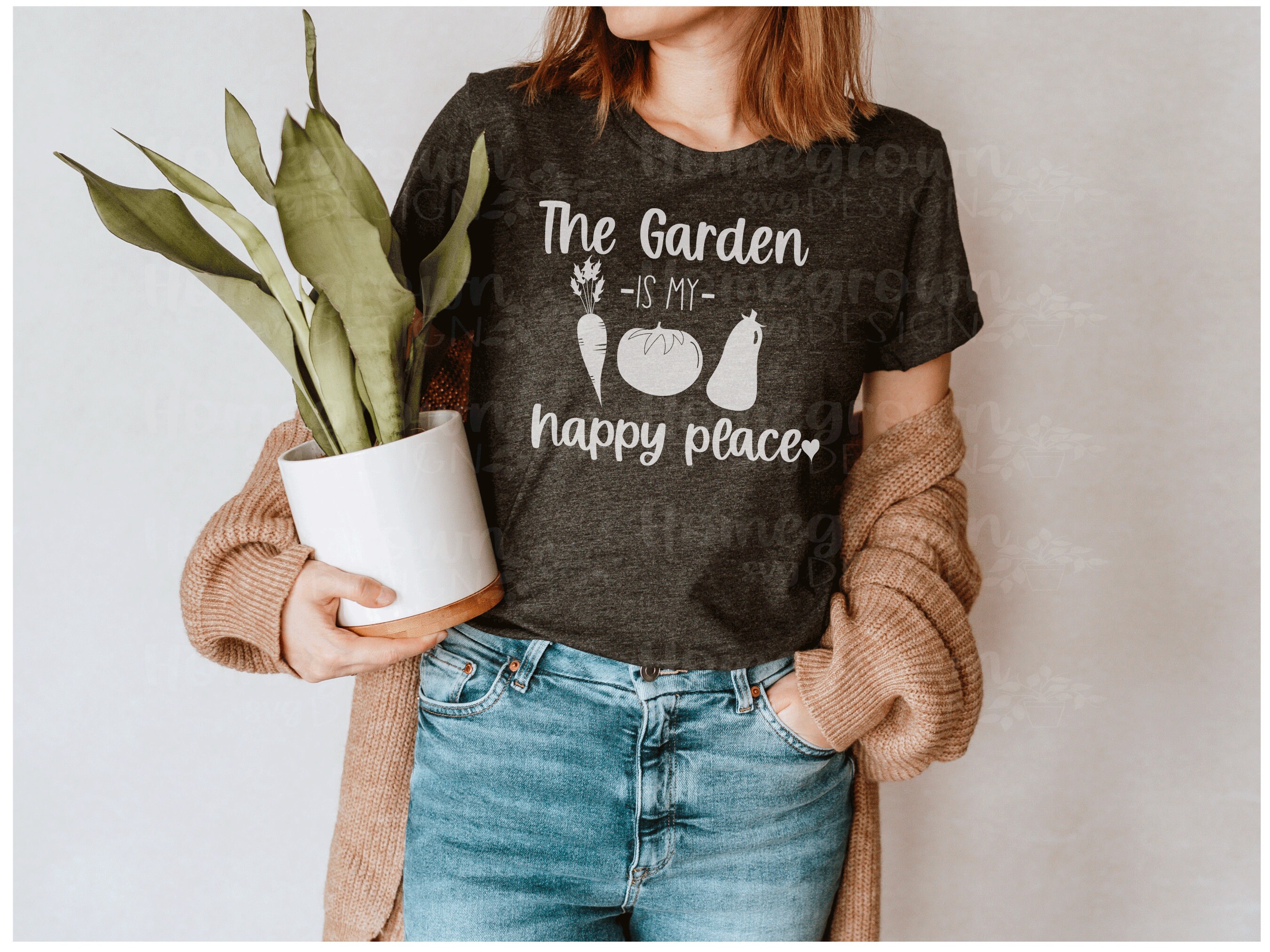 The Garden Is My Happy Place Cute Graphic T-Shirt for Women