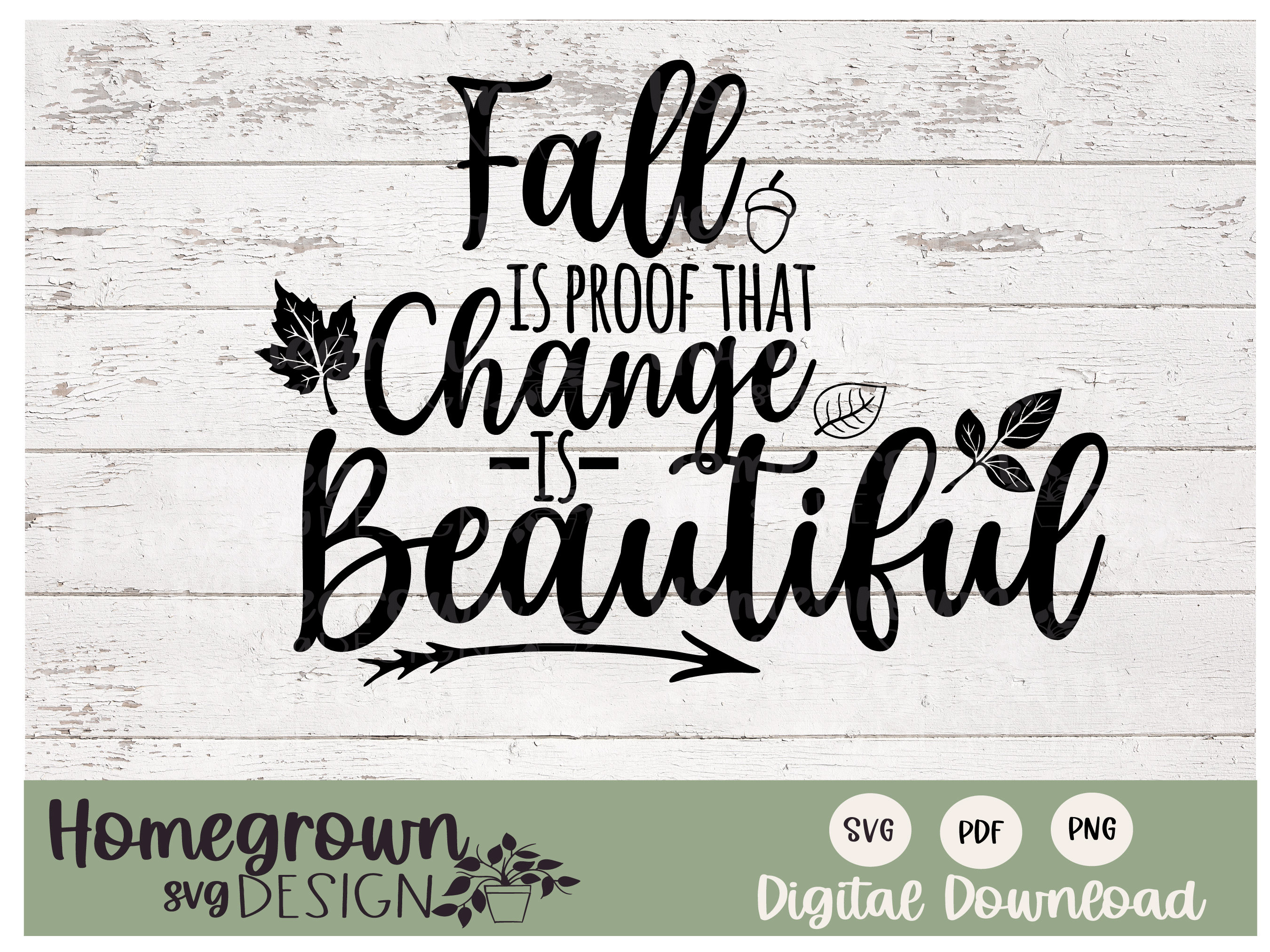 Fall Is Proof That Change Is Beautiful SVG - Fall Decor SVG - Fall Printable, Autumn Quote - Fall Quote - Digital Download