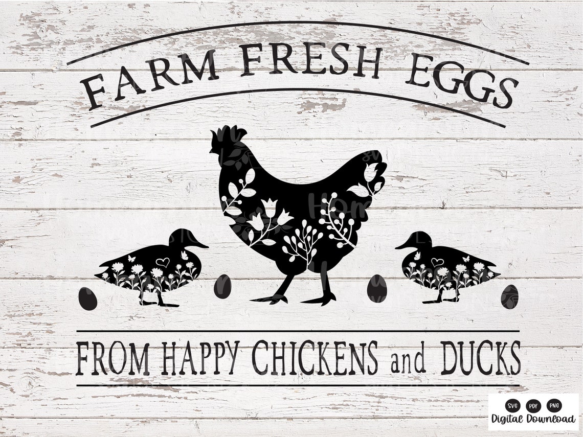 Farm Fresh Eggs From Chickens and Ducks SVG Duck Eggs for Sale Sign