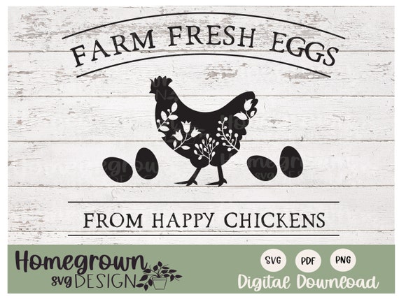 Farm Fresh Eggs From Happy Chickens SVG Eggs for Sale Sign | Etsy