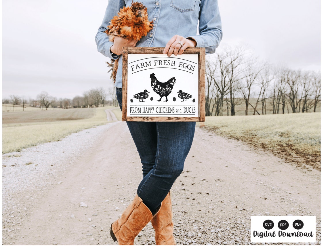 Farm Fresh Eggs From Chickens and Ducks SVG Duck Eggs for Sale Sign
