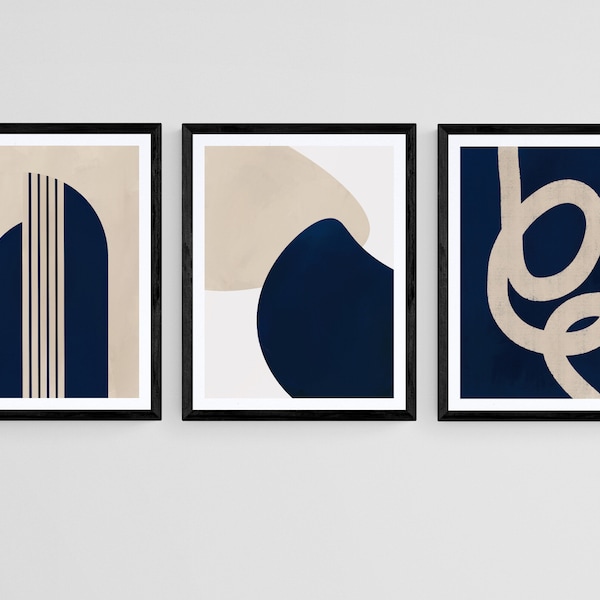 Navy Blue Wall Art Etsy