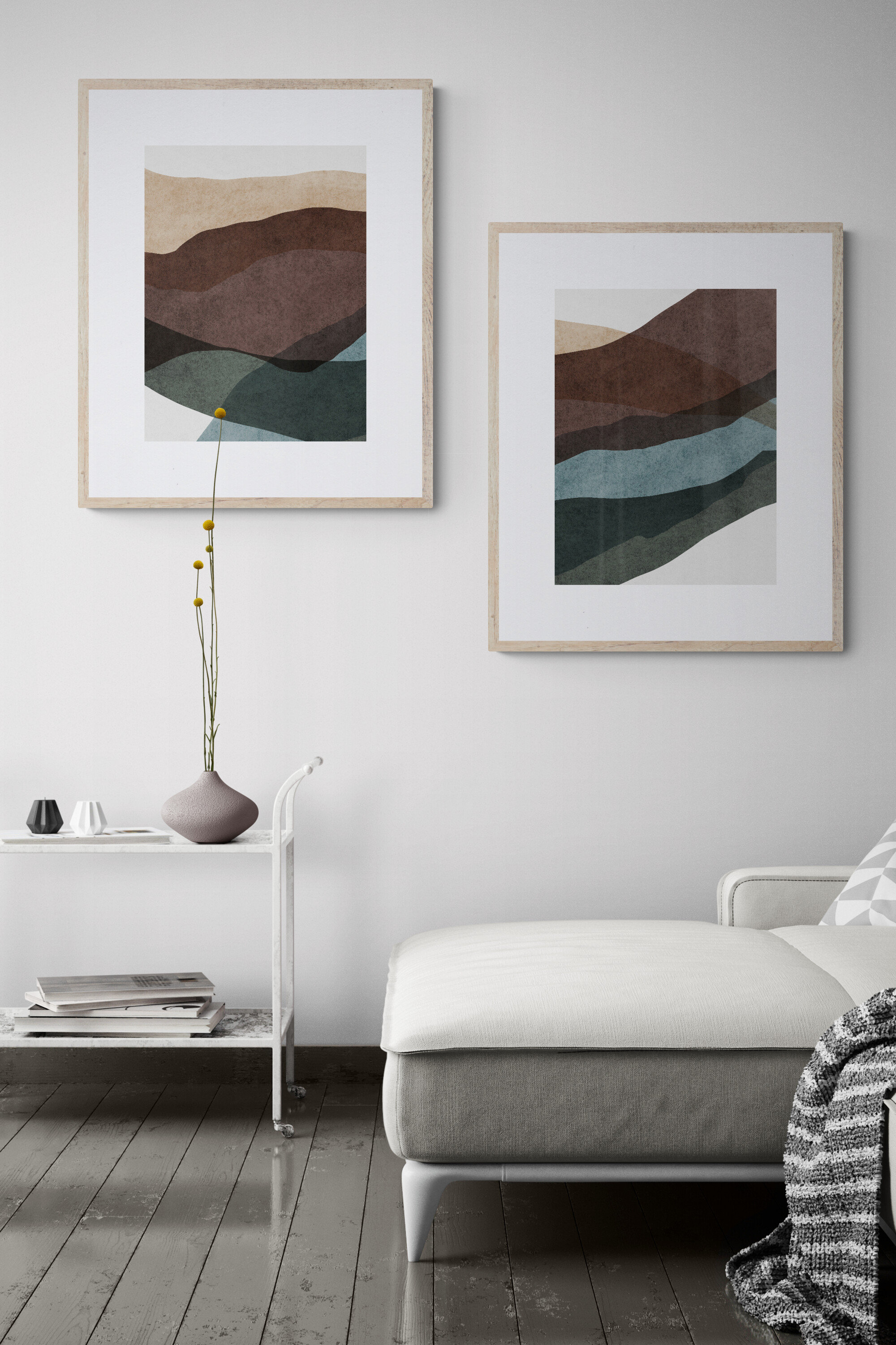 Printable Wall Art, Set of 2 Prints, Abstract Wall Art, Minimalist ...